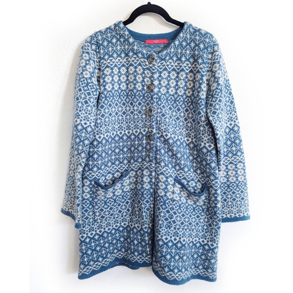 Graniph Japan Lady F Knit Long Cardigan Sweater Size Medium - Picture 14 of 14